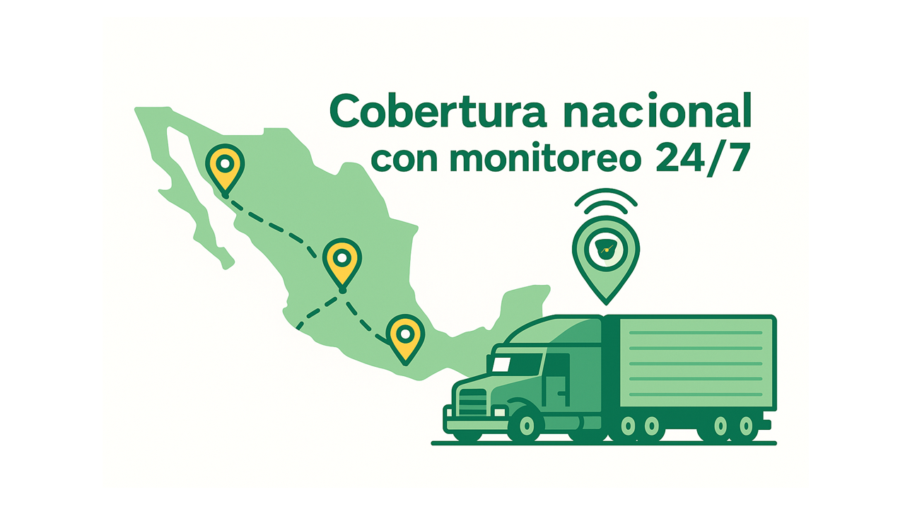 Tracto en carretera al atardecer